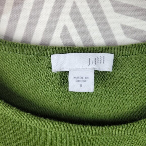 J. Jill Pullover Sweater Size Small Cotton Blend Womens Green Boxy - Picture 5 of 6